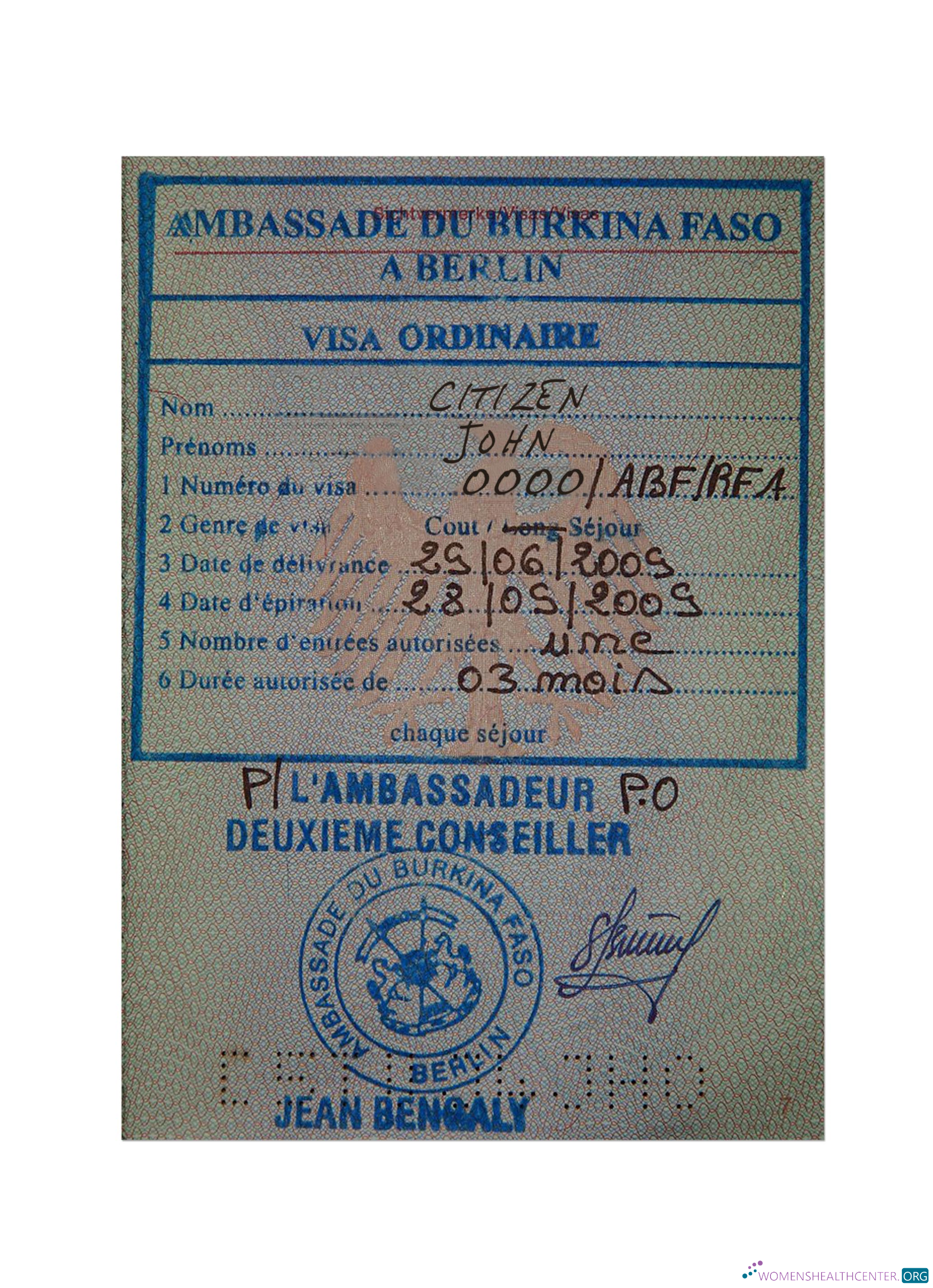 Réaliste Télécharger Burkina Faso Stamp Visa Photoshop Modèle