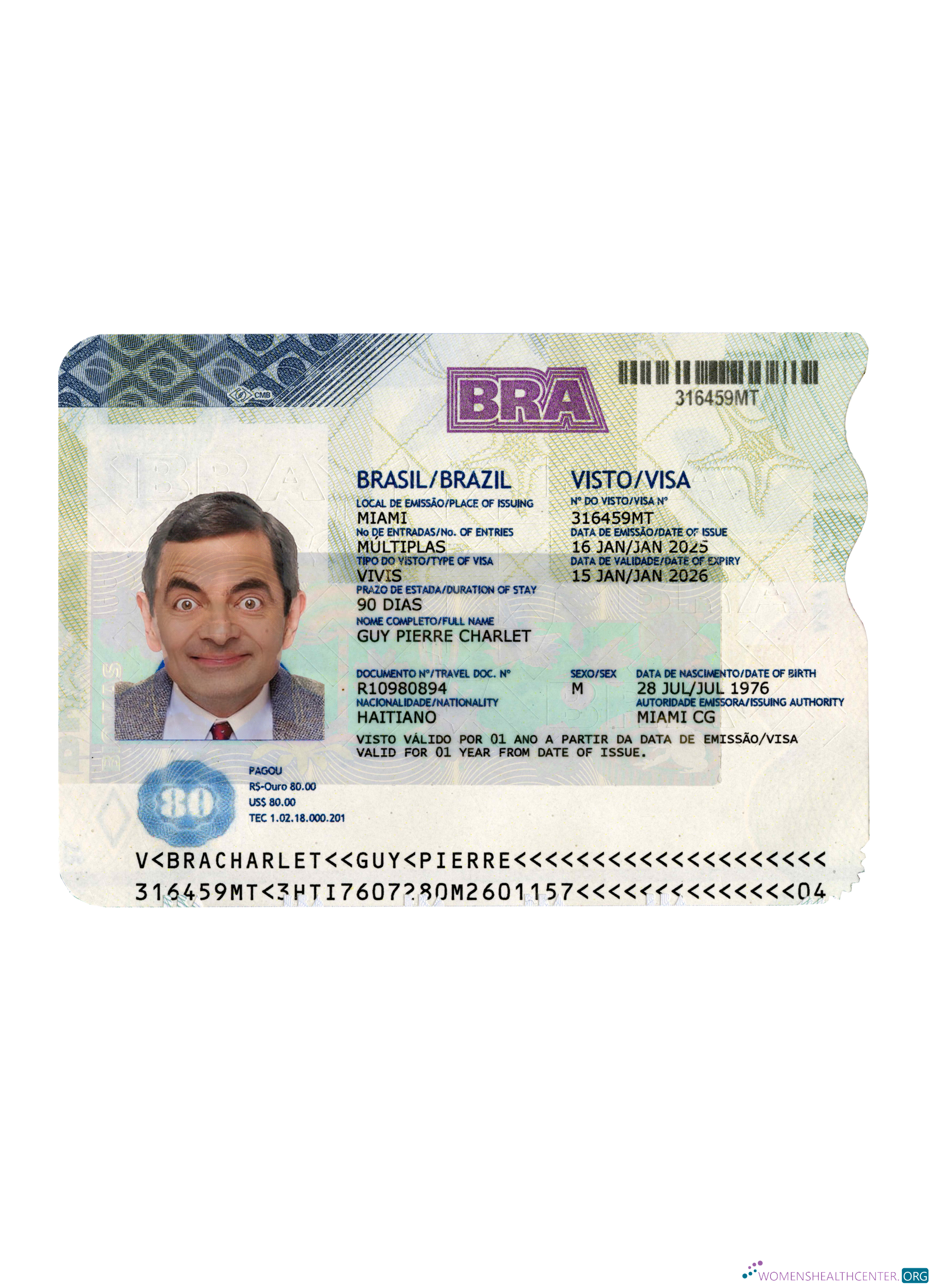 Modifiable Télécharger Brésil Voyage Visa 2025 Présent Photoshop Modèle