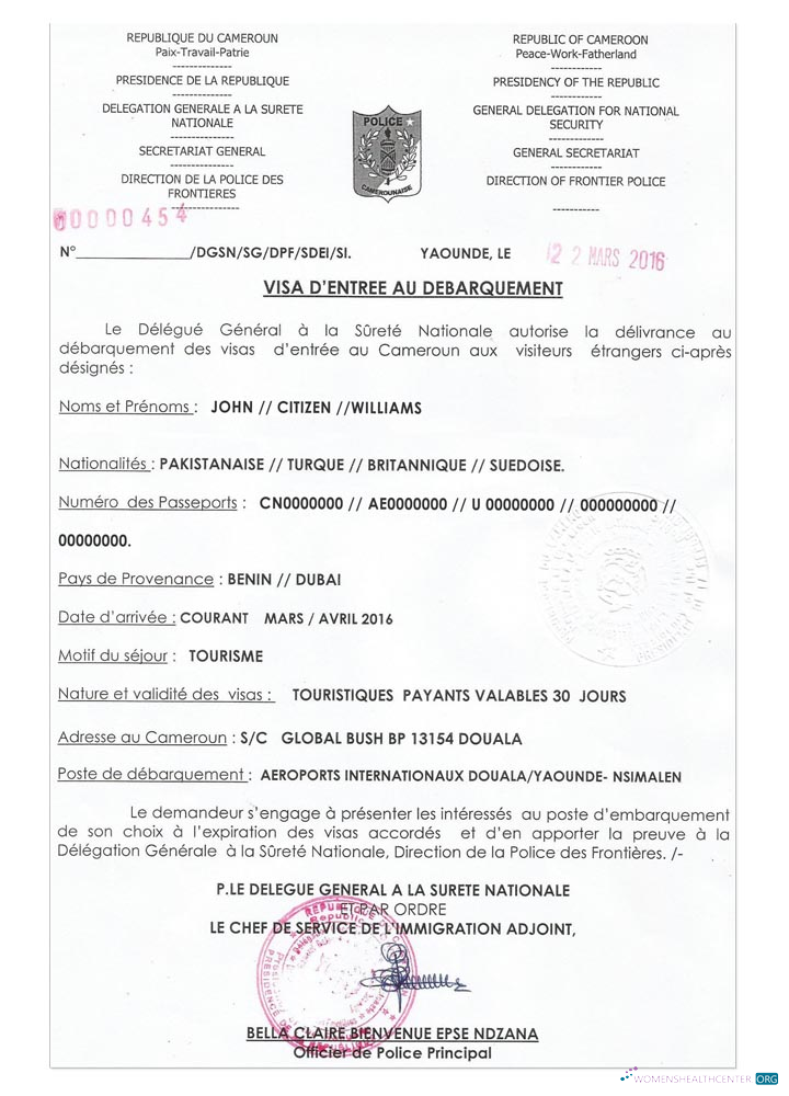Réaliste Télécharger Cameroun E Visa Photoshop Modèle