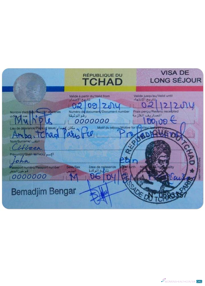 Réaliste Télécharger Tchad Visa Photoshop Modèle