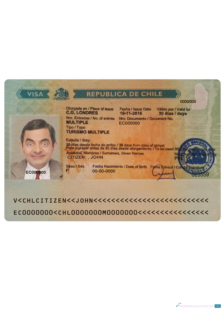 Réaliste Télécharger Chili Tourism Visa Photoshop Modèle