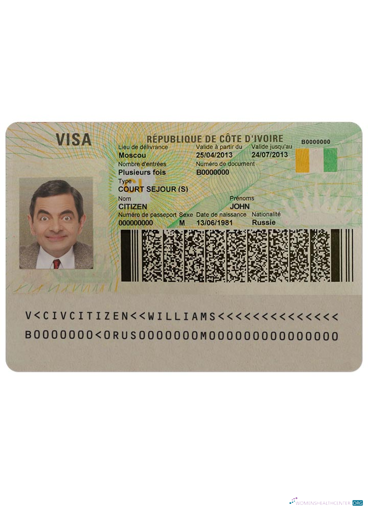 Réaliste Télécharger Côte D'Ivoire Visa Photoshop Modèle