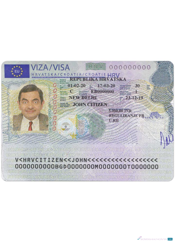 Qualité Télécharger Croatie Schengen Visa Photoshop Modèle