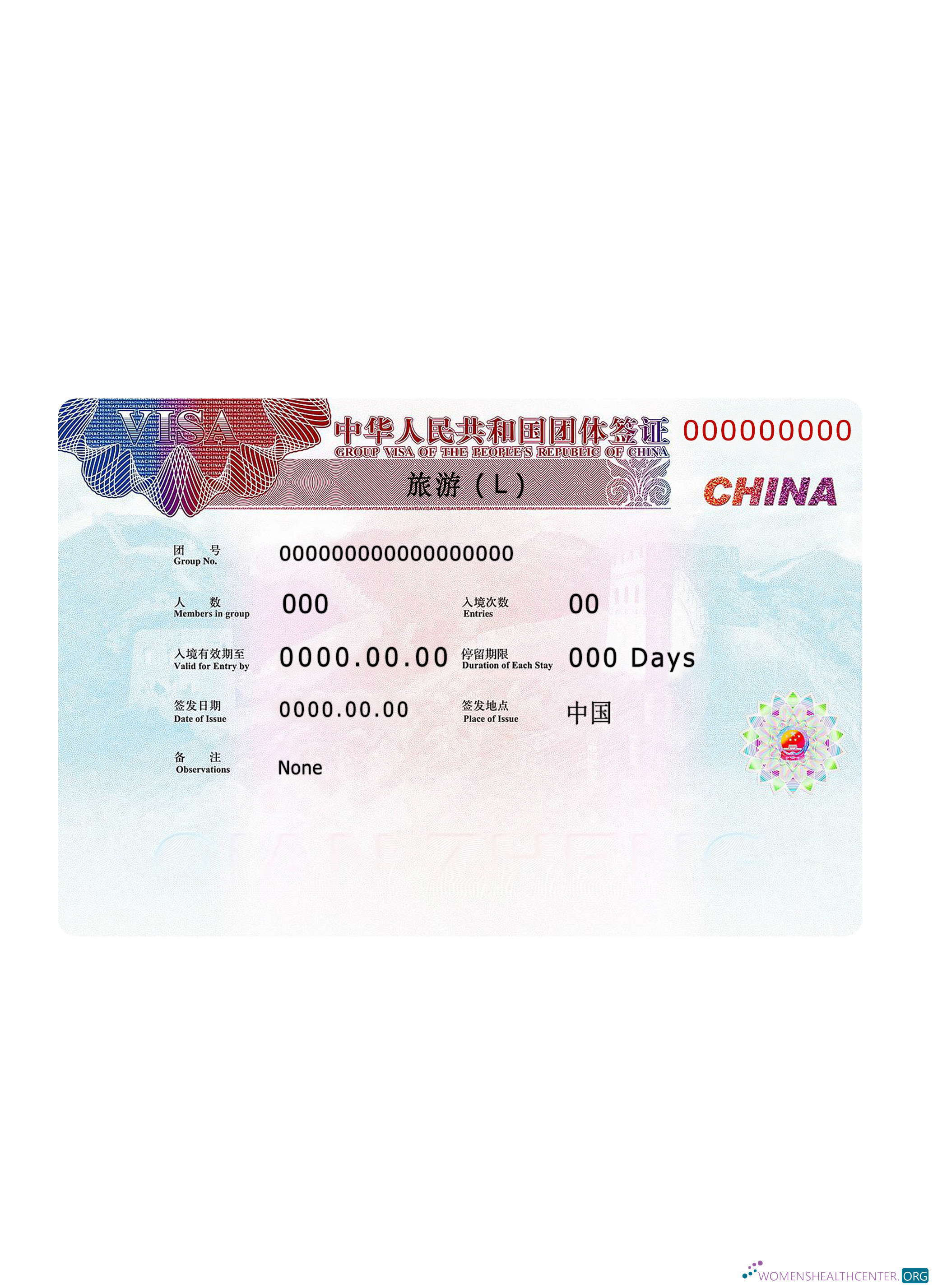 Réaliste Télécharger Chine Visa 2019 Présent Photoshop Modèle