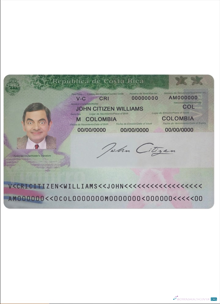 Réaliste Télécharger Costa Rica Visa Photoshop Modèle