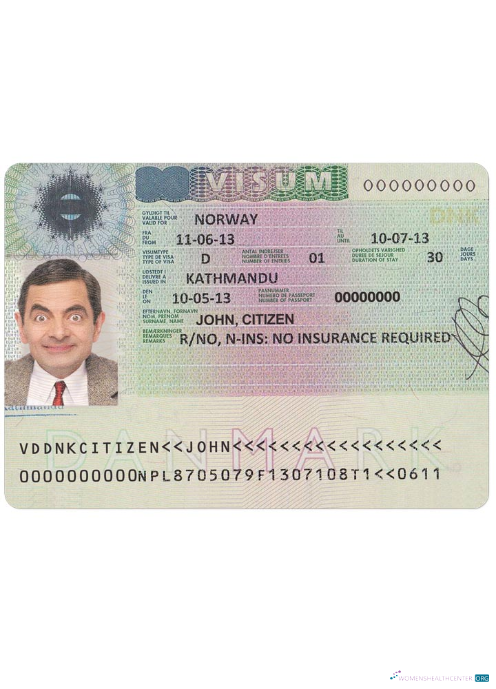 Modifiable Télécharger Danemark Visa Photoshop Modèle