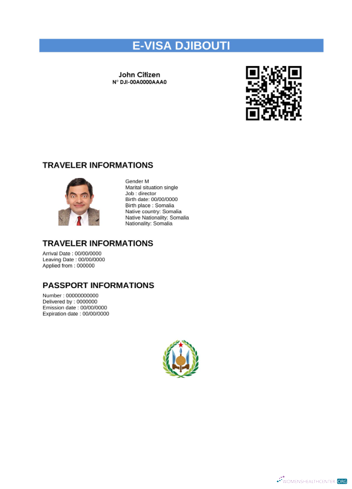 Premium Télécharger Djibouti E Visa dans Word et PDF Modèle Photoshop Modèle