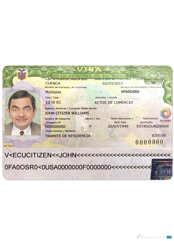 Professionnel Télécharger Équateur Visa Photoshop Modèle