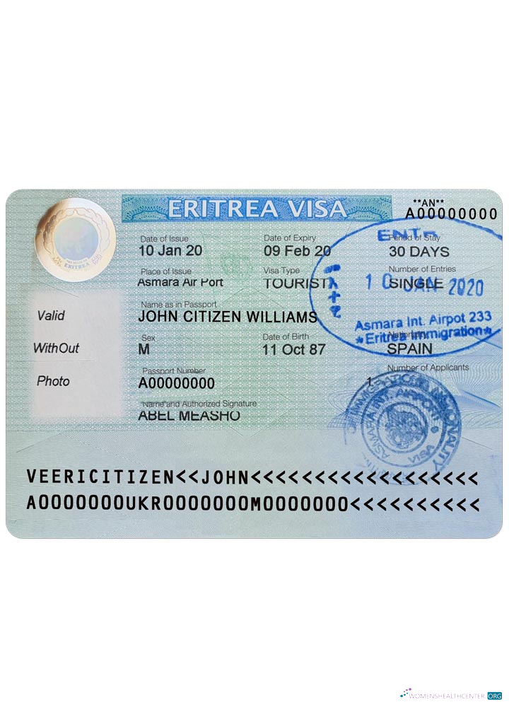 Professionnel Télécharger ERITREA Visa Photoshop Modèle