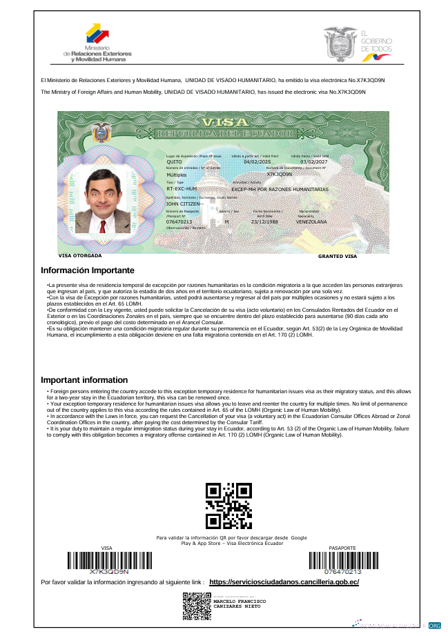 Professionnel Télécharger Équateur Voyage Visa Modèle dans Word et PDF Formats, Version 2 Photoshop Modèle