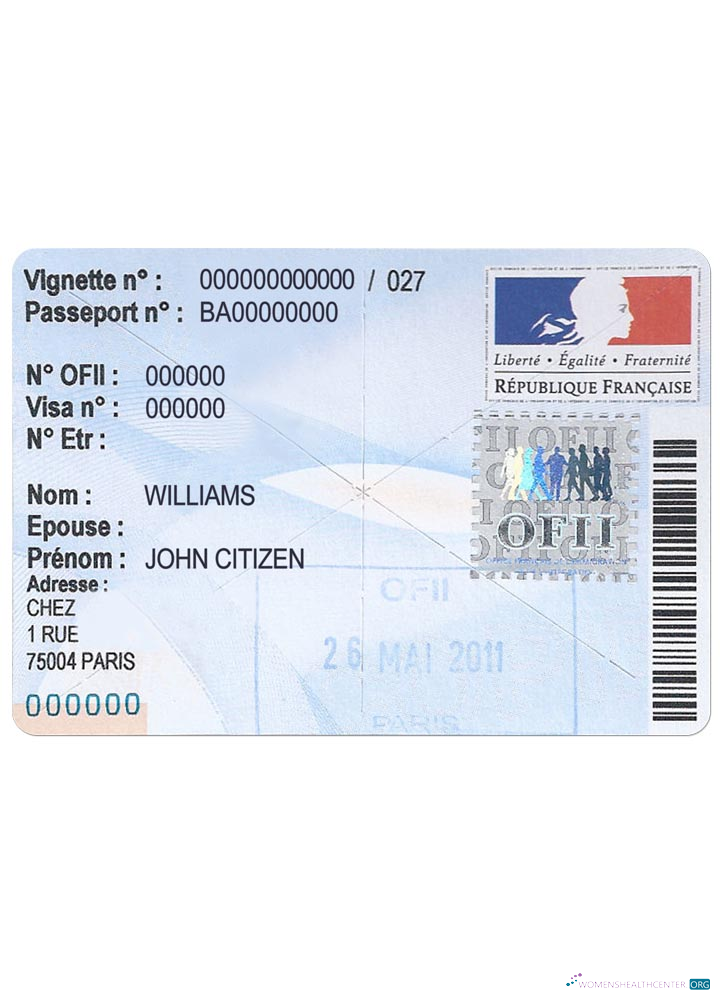 Modifiable Télécharger France Residency Visa Stamp Photoshop Modèle