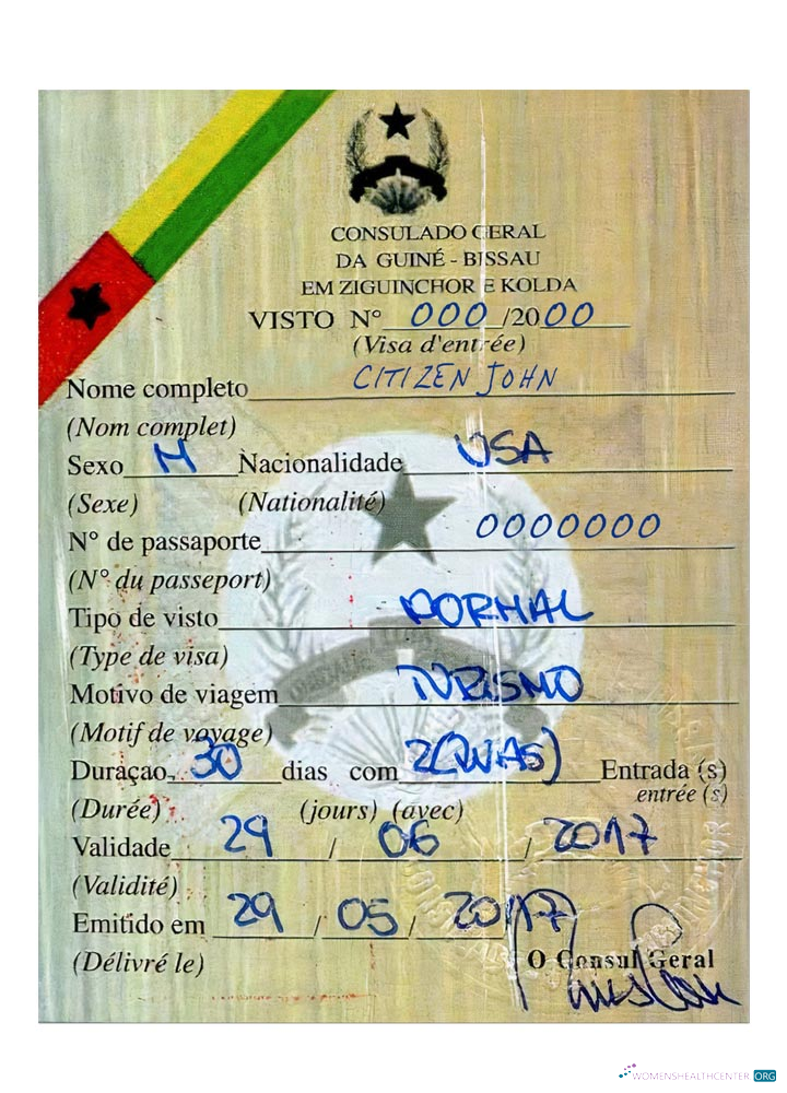 Premium Télécharger GUINE BISSAU Visa Photoshop Modèle