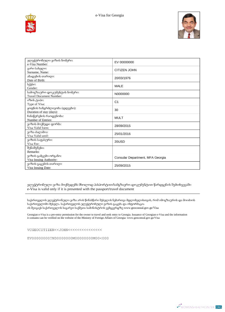 Qualité Télécharger Géorgie E Visa dans Word et PDF Modèle Photoshop Modèle