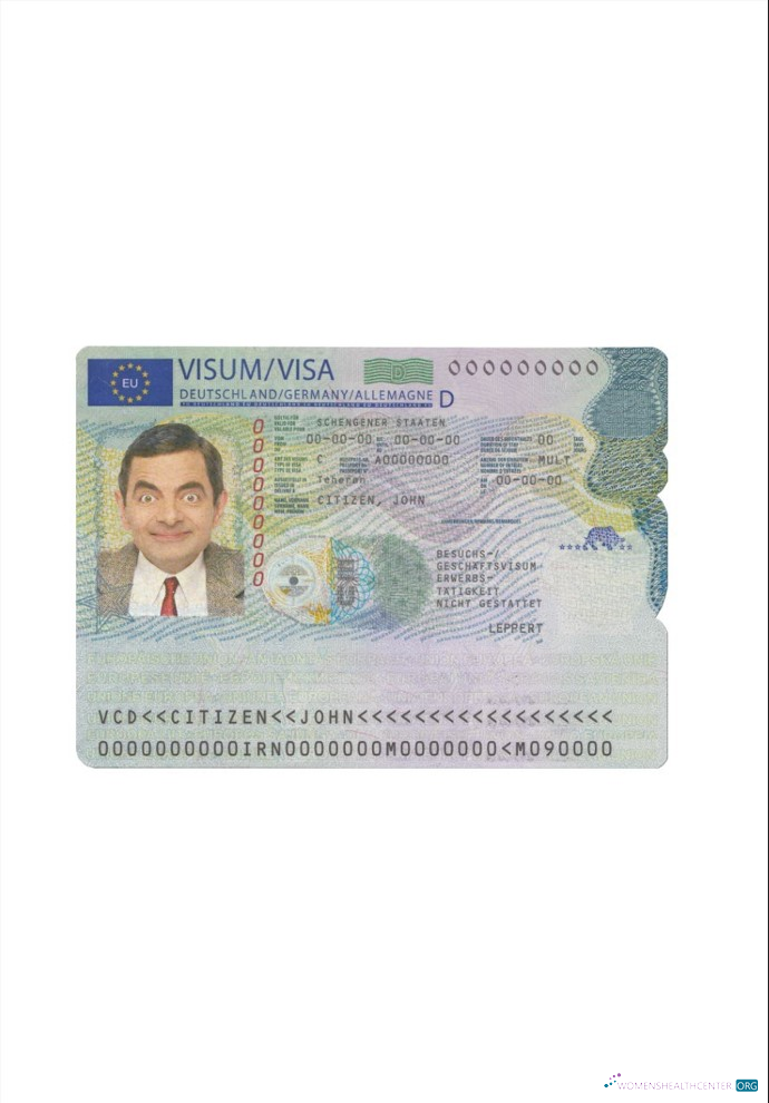 Réaliste Télécharger Allemagne Schengen Visa Photoshop Modèle