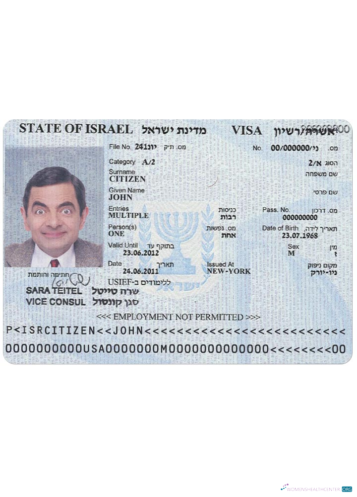 Premium Télécharger Israël Visa Photoshop Modèle