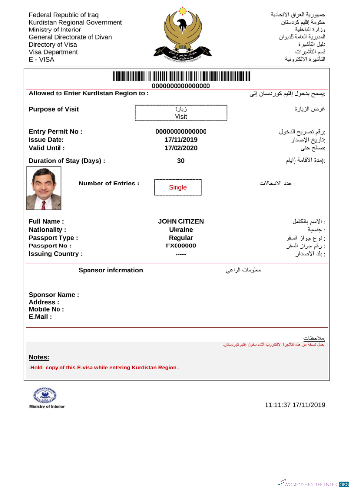 Qualité Télécharger Irak E Visa dans Word et PDF Modèle Photoshop Modèle