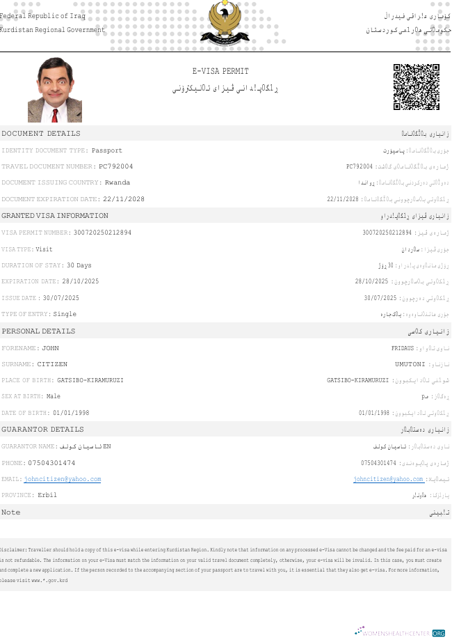 Premium Télécharger Irak E Visa Modèle dans Word et PDF Formats Photoshop Modèle
