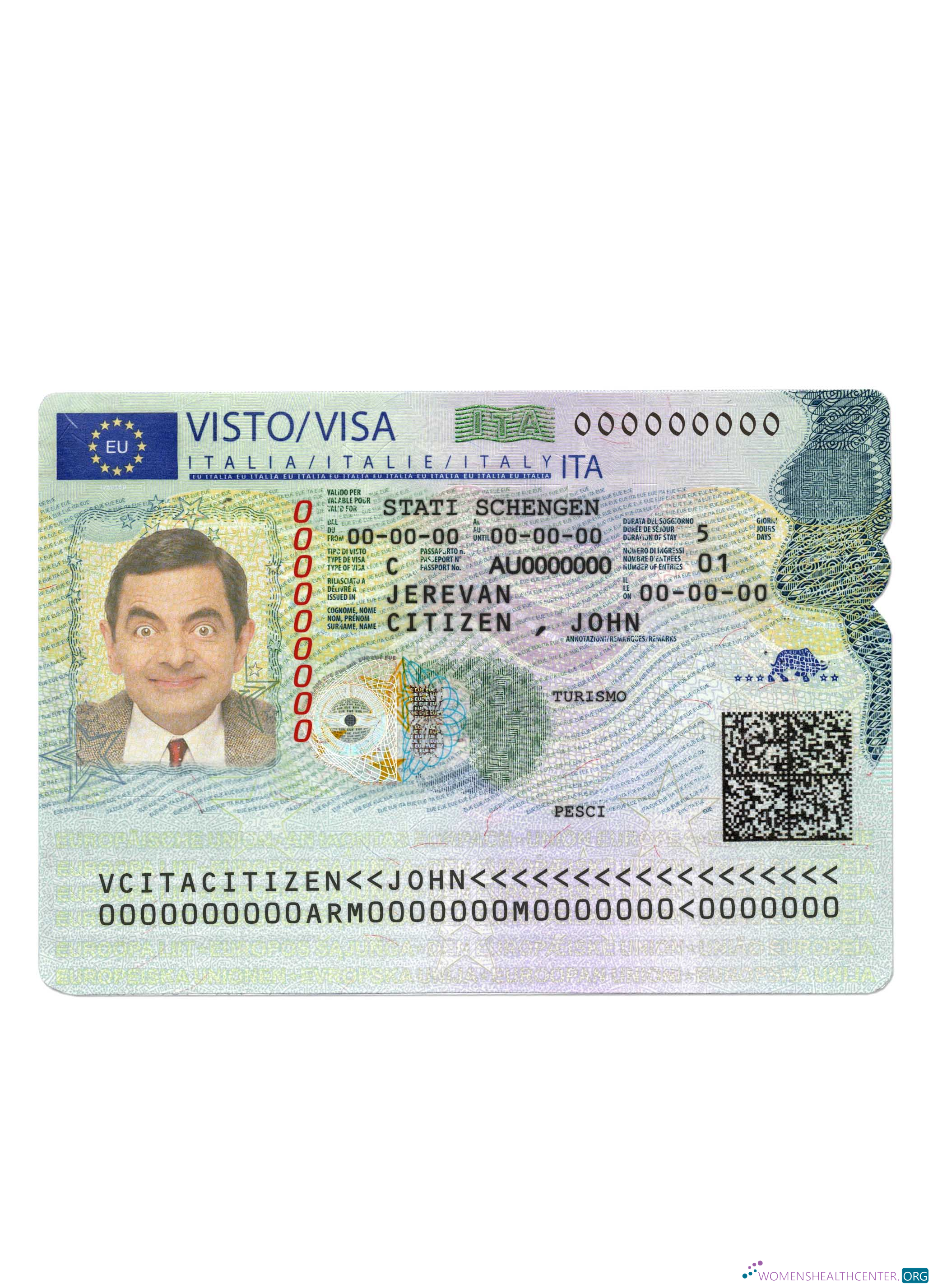 Premium Télécharger Italie Nouveau Schengen Visa Photoshop Modèle