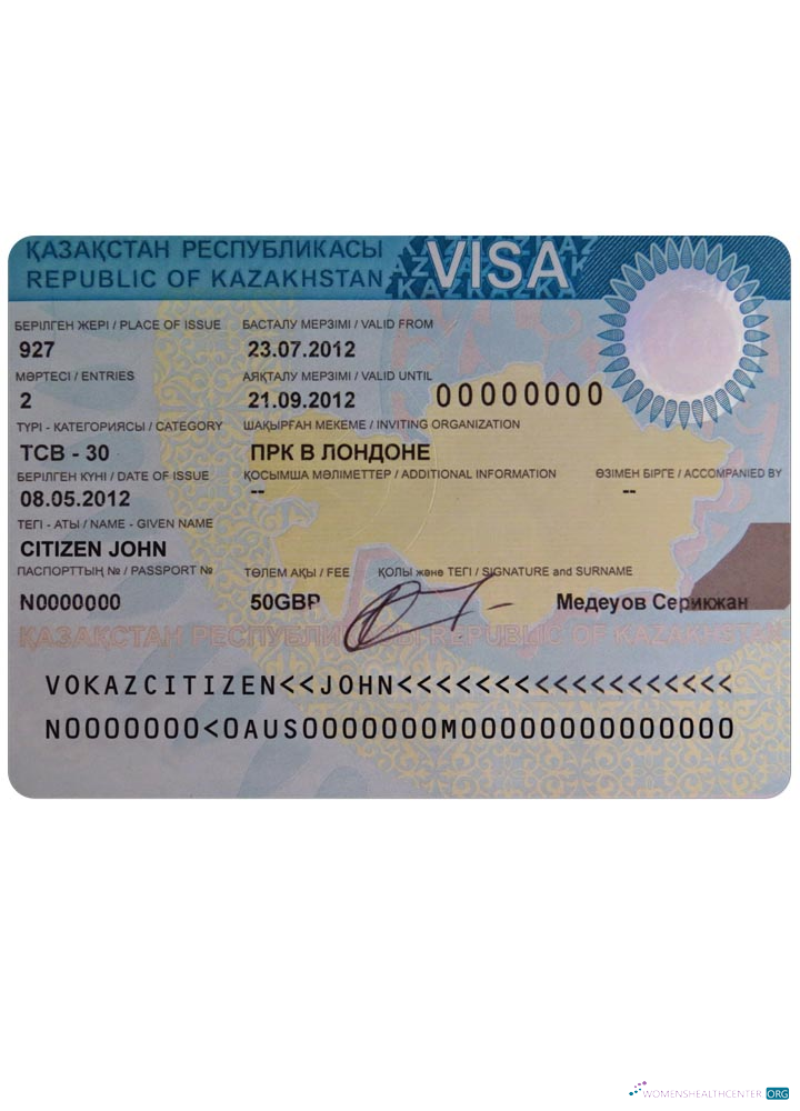 Modifiable Télécharger Kazakhstan Visa Photoshop Modèle