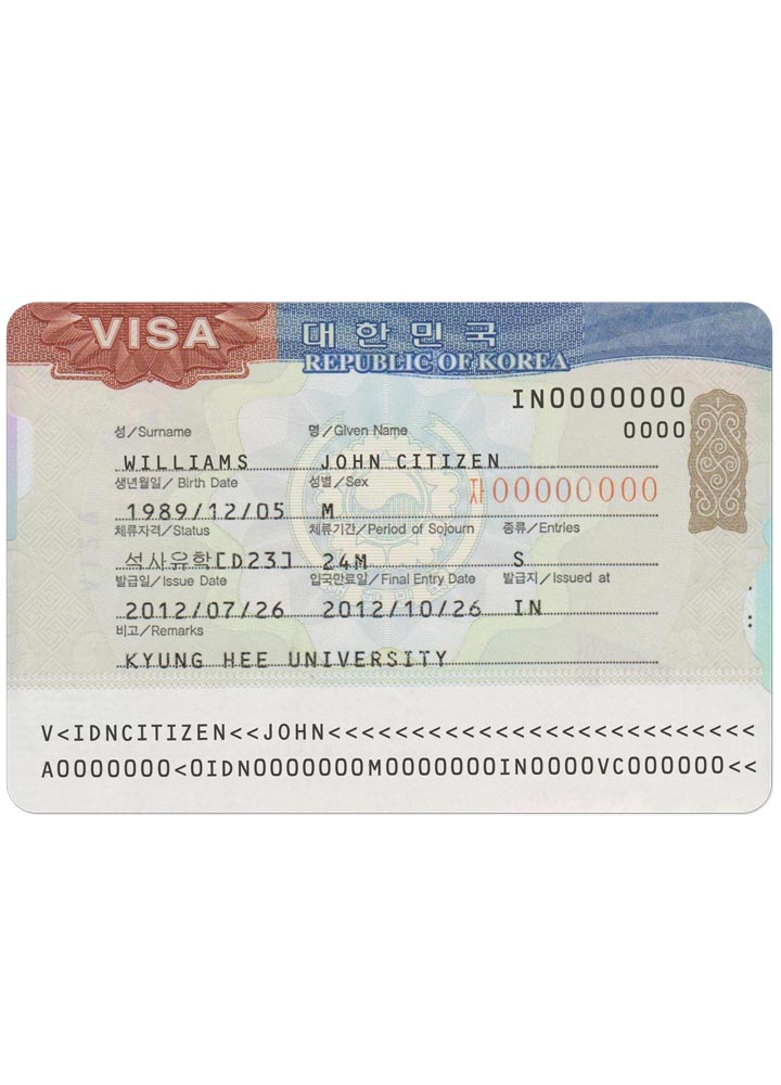 Professionnel Télécharger KOREA Voyage Visa Photoshop Modèle