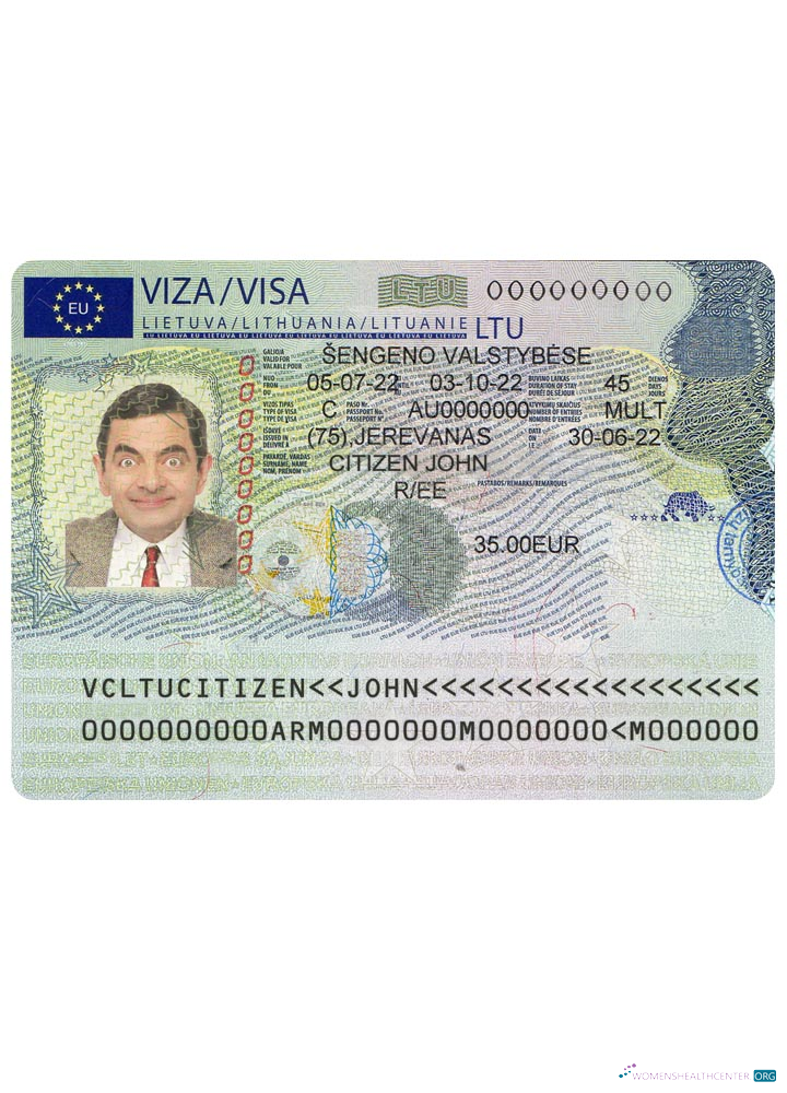 Modifiable Télécharger Lituanie SCHENGEN VISA FROM LITHUANIAN EMBASSY (2022) Photoshop Modèle