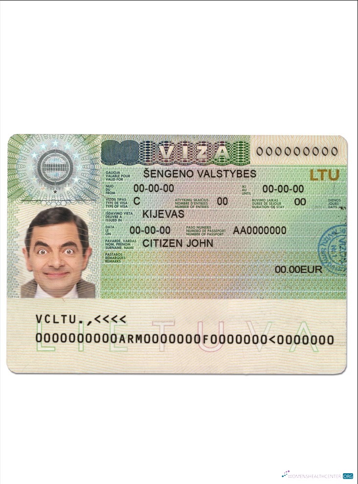 Premium Télécharger Lituanie (Litva) Schengen Visa Photoshop Modèle