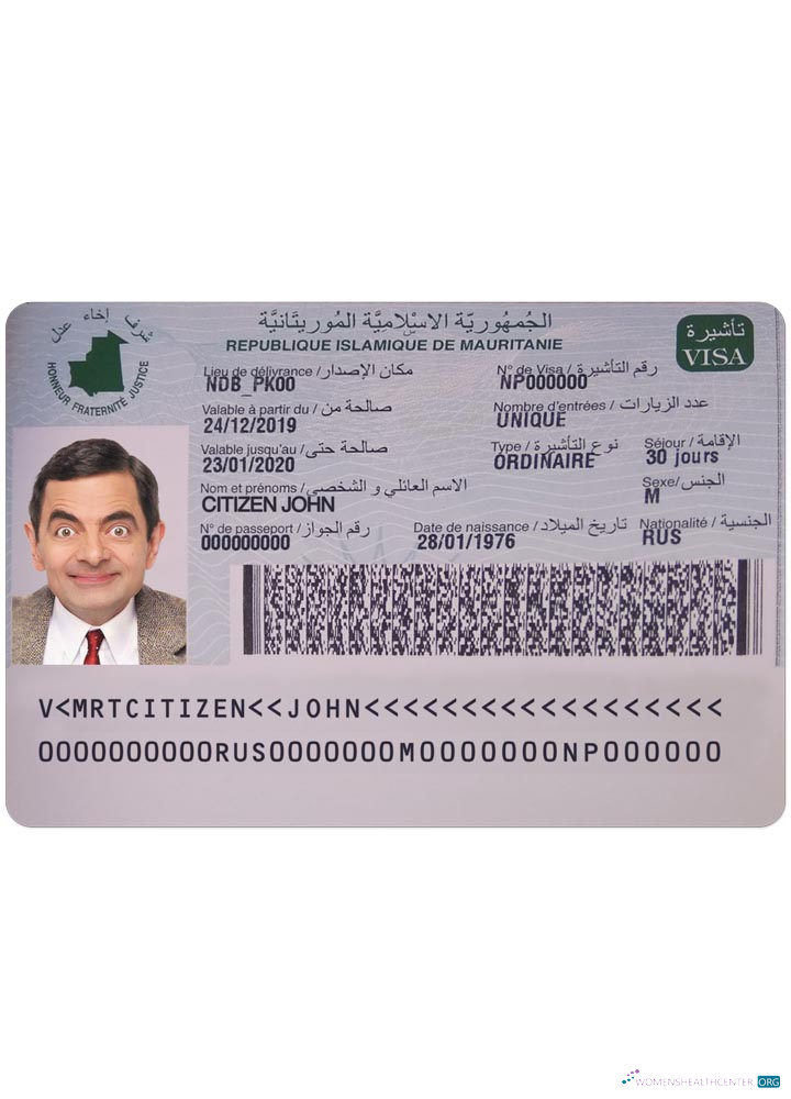 Qualité Télécharger MAURITANIE Visa Photoshop Modèle