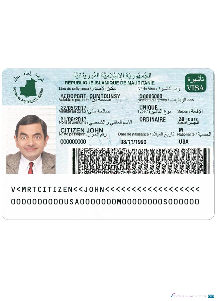 Qualité Télécharger MAURITANIE Visa Version 2 Photoshop Modèle