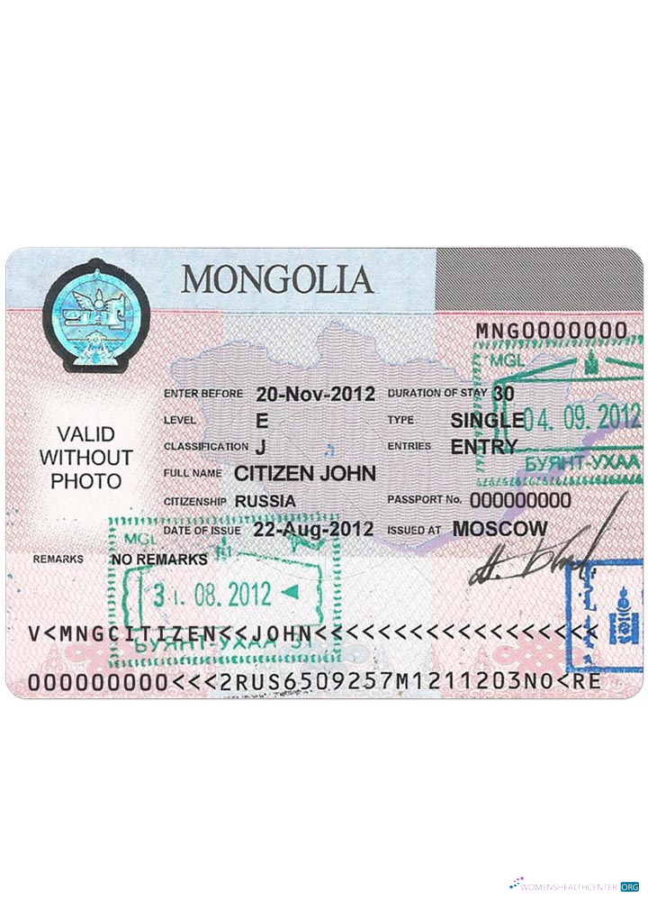 Modifiable Télécharger Mongolie Visa Photoshop Modèle