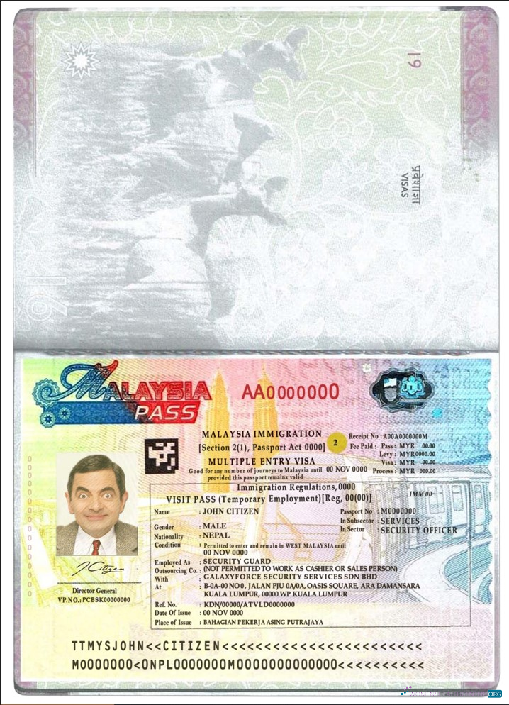 Qualité Télécharger Malaisie Multiple Entry Visa Photoshop Modèle