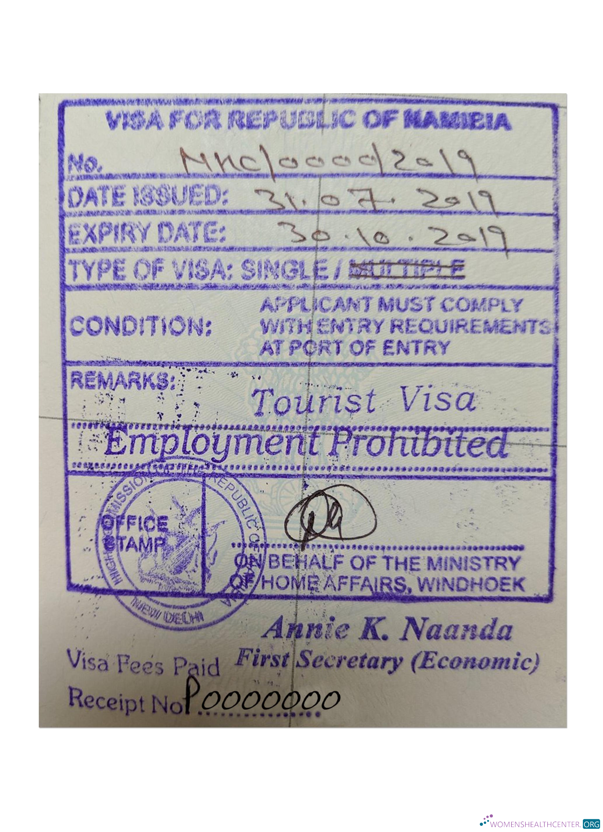 Professionnel Télécharger Namibie Stamp Visa Photoshop Modèle
