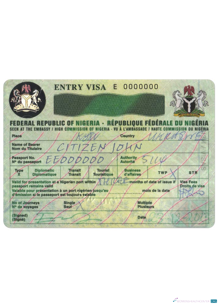 Modifiable Télécharger Nigeria Visa Photoshop Modèle