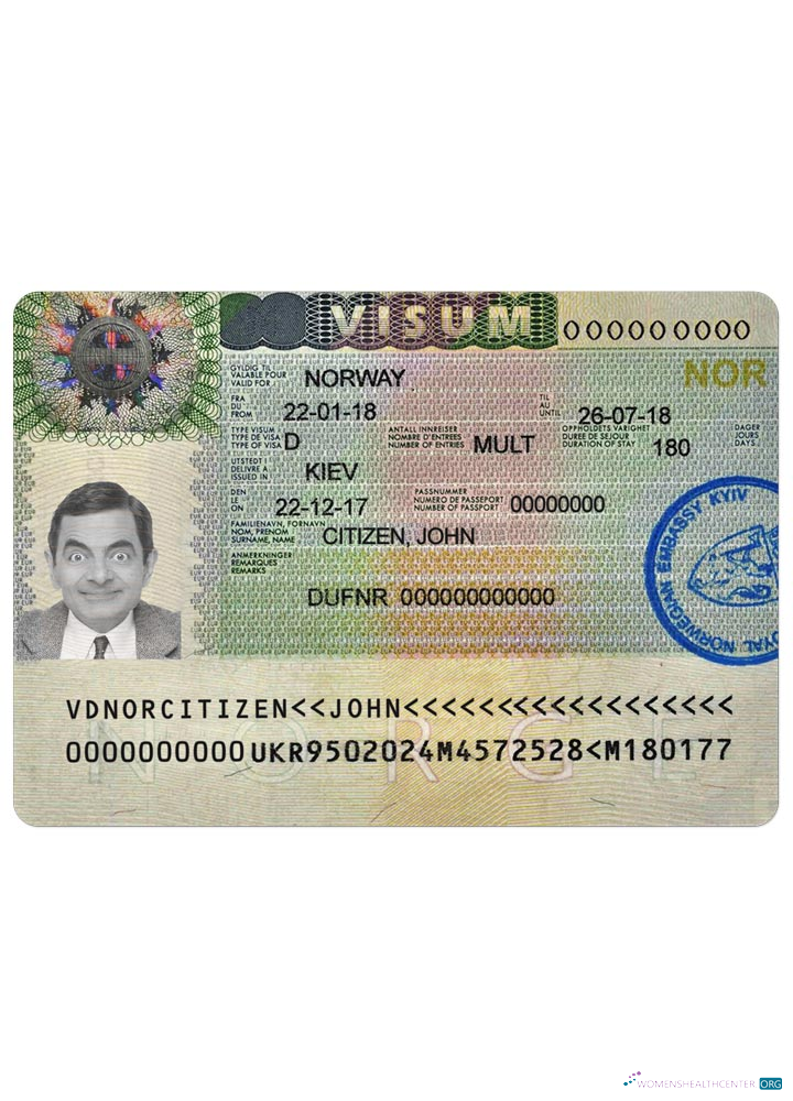 Modifiable Télécharger Norvège Visa Photoshop Modèle