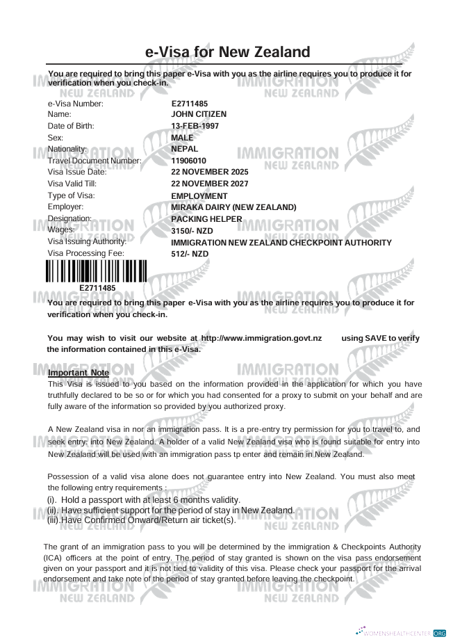 Premium Télécharger Nouvelle-Zélande E Visa Modèle dans Word et PDF Formats, Version 2 Photoshop Modèle