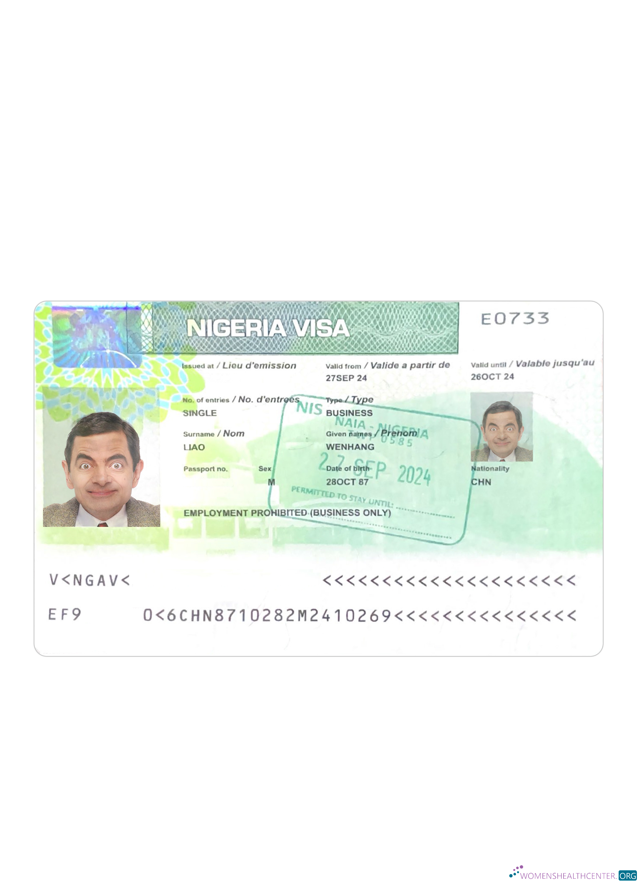 Professionnel Télécharger Nigeria Visa 2024 Présent Photoshop Modèle