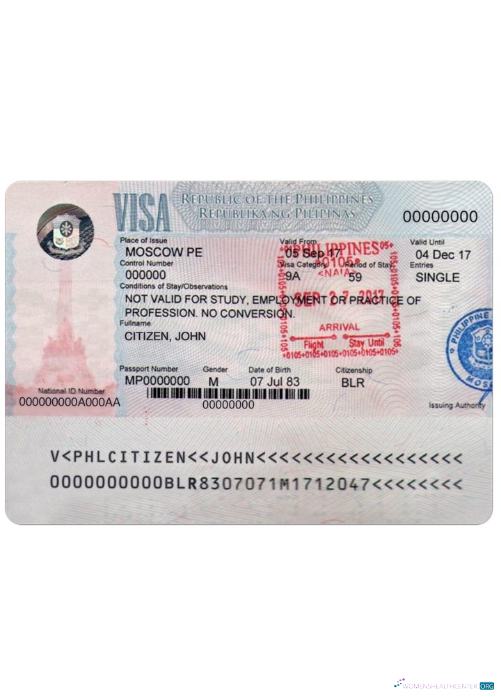 Modifiable Télécharger Philippines Visa Photoshop Modèle