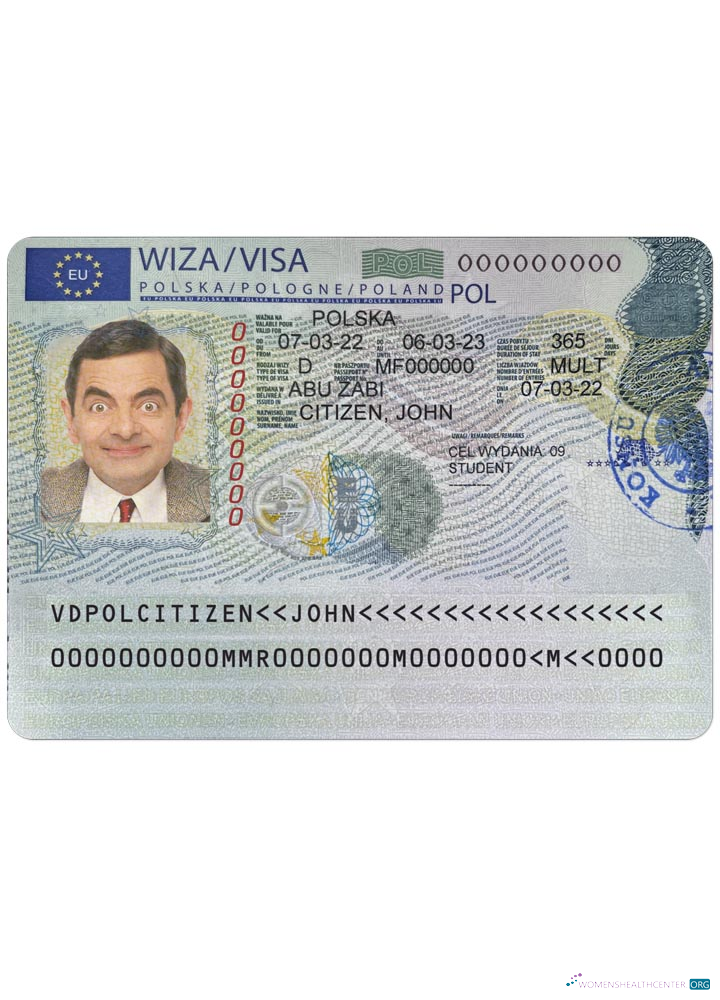Modifiable Télécharger Pologne Visa Photoshop Modèle