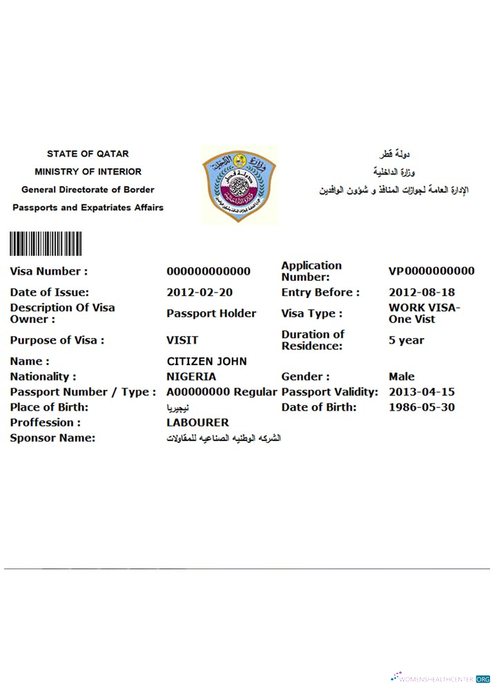 Professionnel Télécharger Qatar E Visa Photoshop Modèle