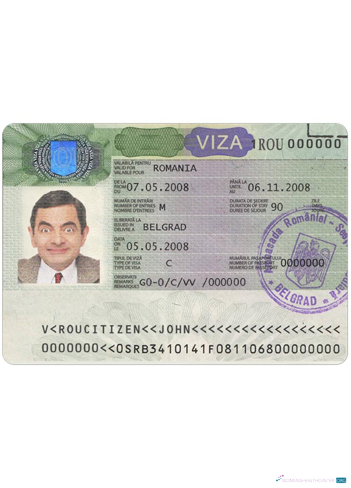 Premium Télécharger Roumanie Visa Photoshop Modèle