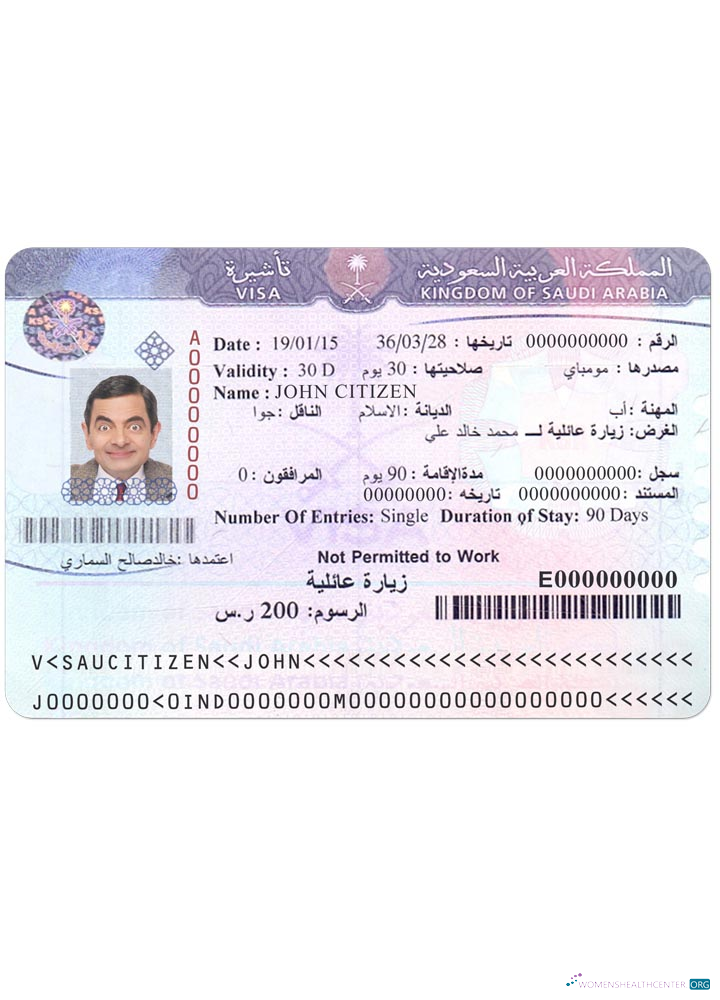 Premium Télécharger Arabie Saoudite Visa Version 2 Photoshop Modèle