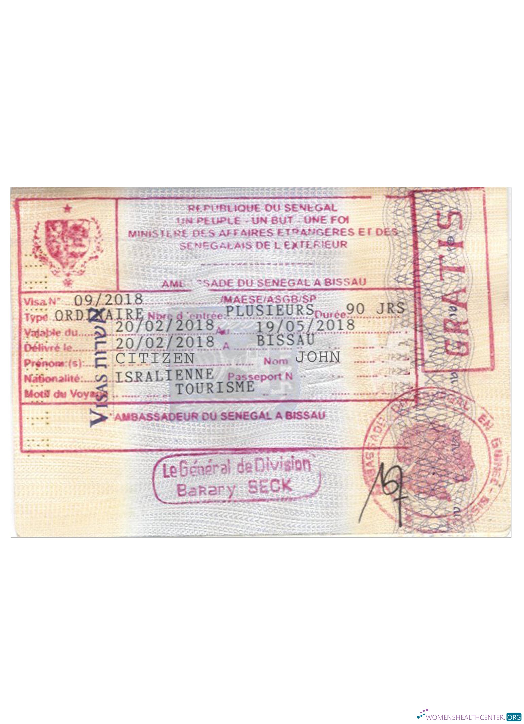Premium Télécharger Sénégal Stamp Visa Photoshop Modèle