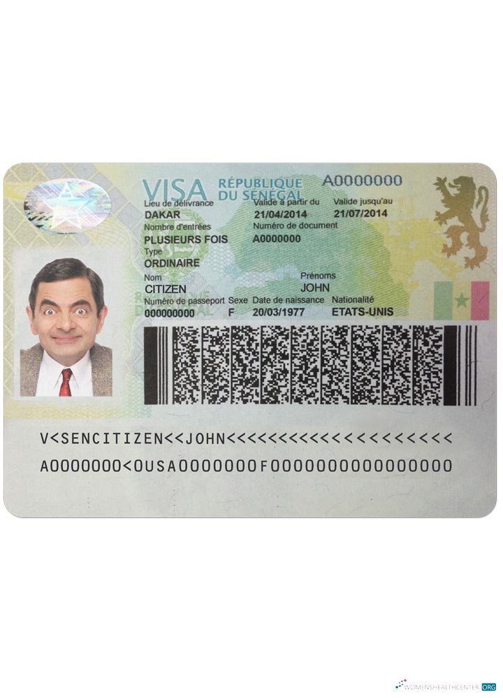 Modifiable Télécharger Sénégal Visa Photoshop Modèle