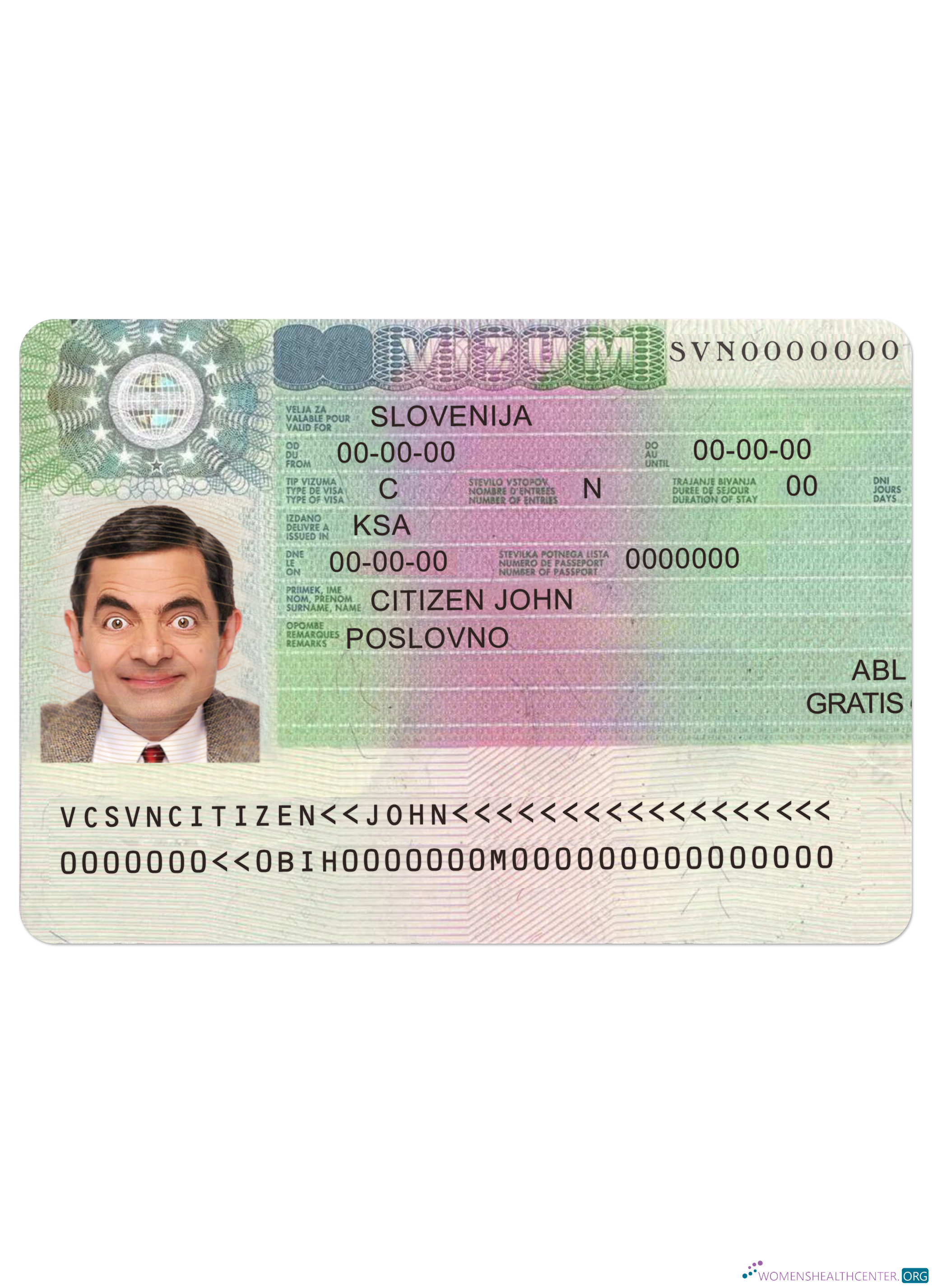 Qualité Télécharger Slovénie Schengen Visa Photoshop Modèle