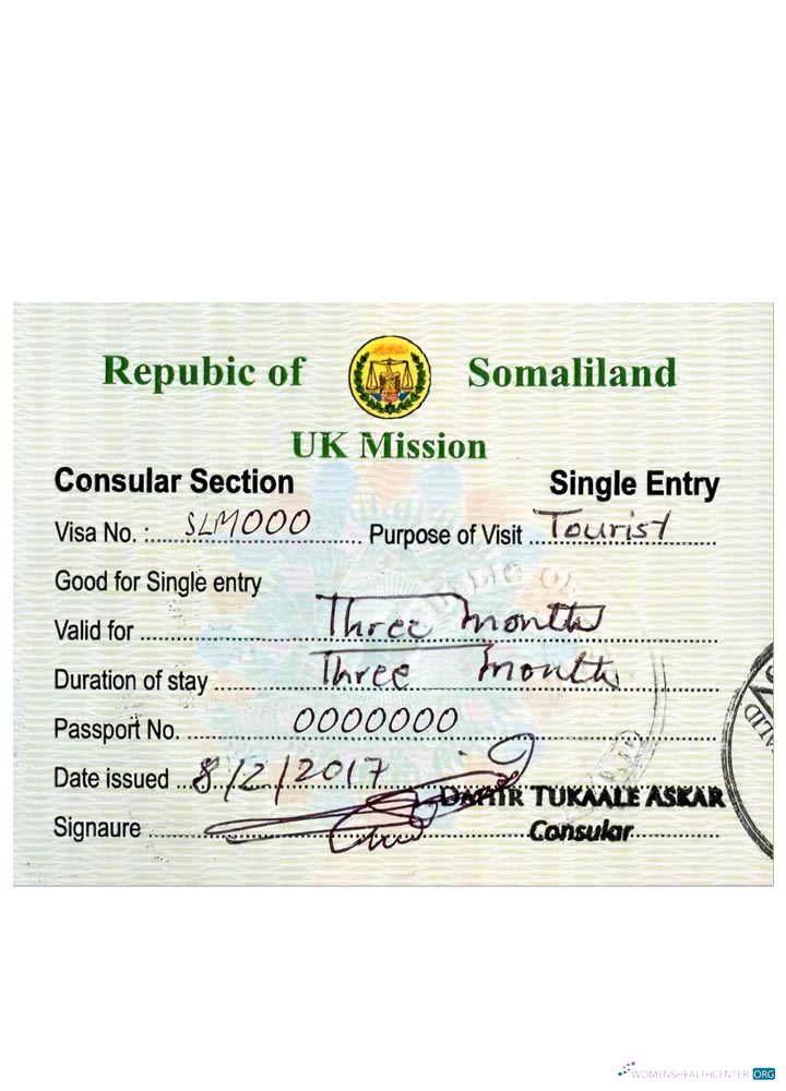 Premium Télécharger SOMALILAND Tourist Visa Photoshop Modèle