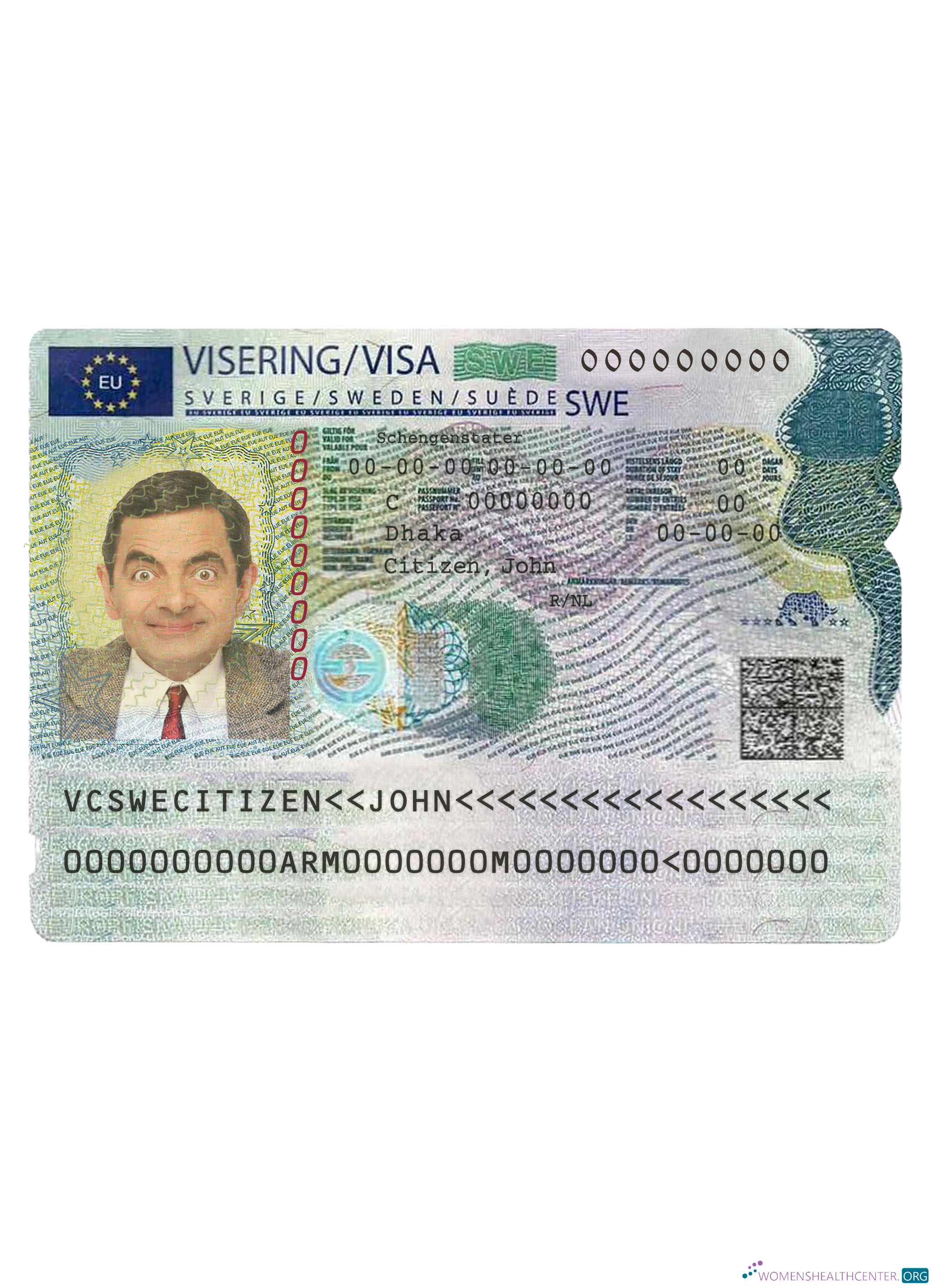 Premium Télécharger Suède Schengen Visa Photoshop Modèle