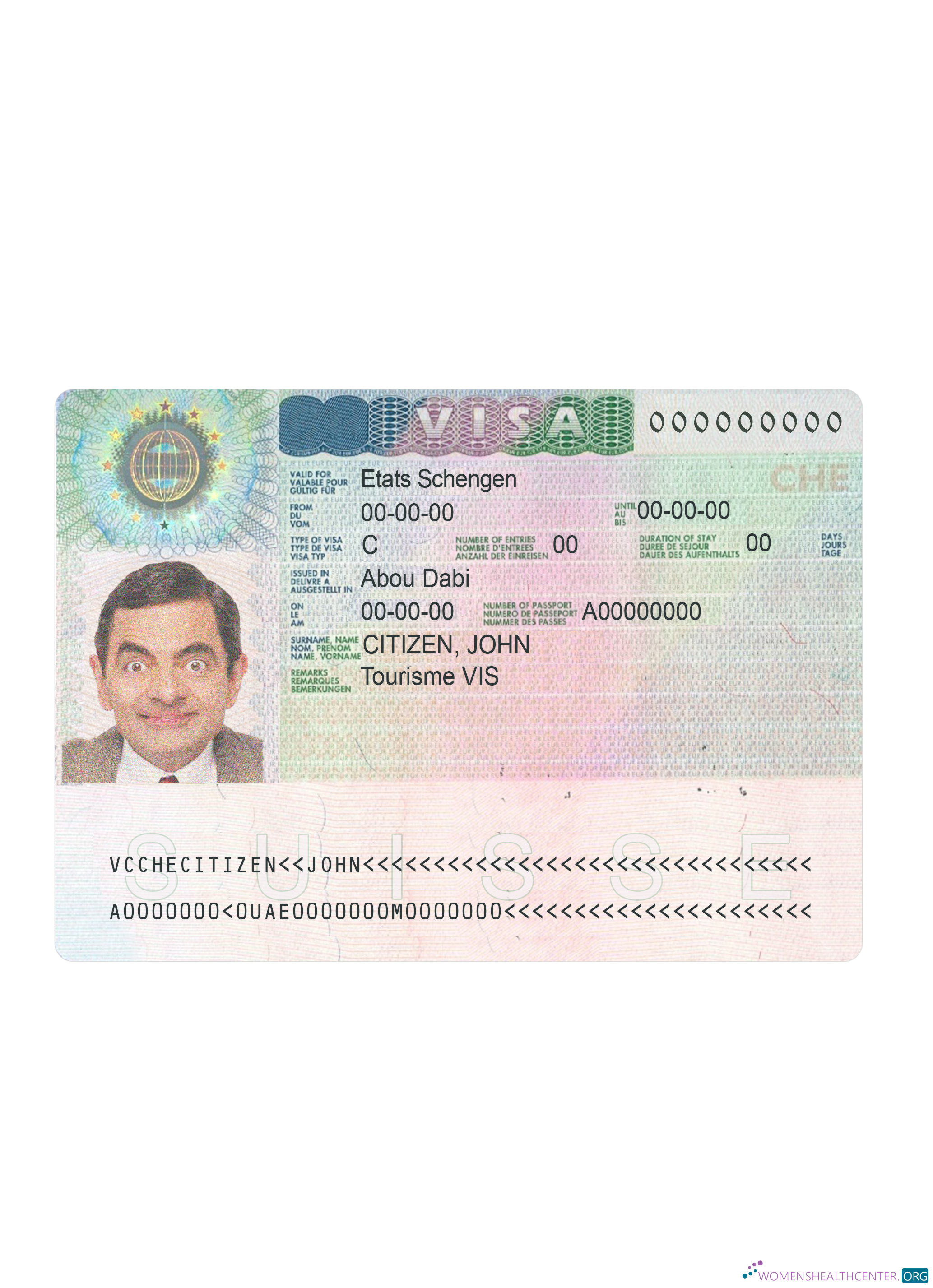 Réaliste Télécharger Suisse Schengen Visa Photoshop Modèle