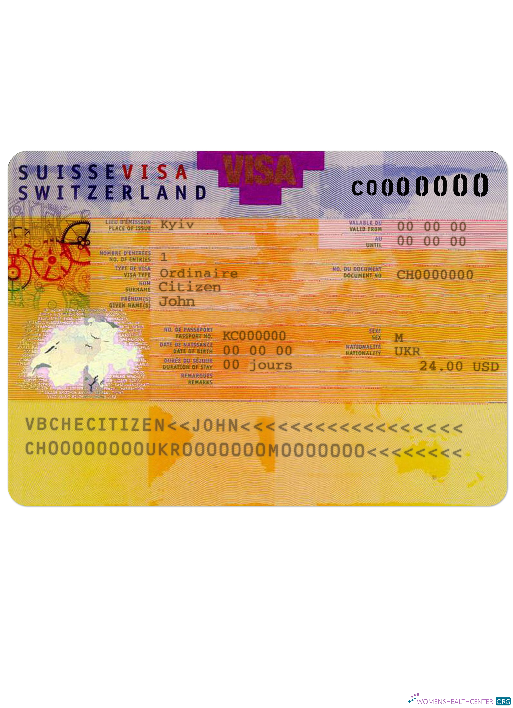 Premium Télécharger Suisse Visa Photoshop Modèle