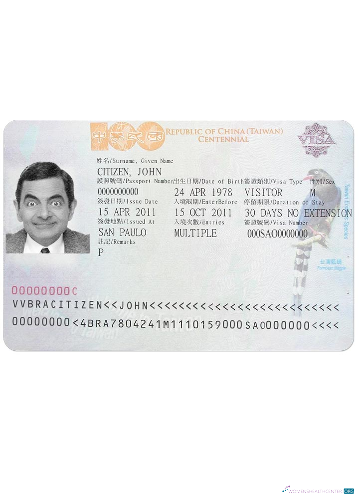 Premium Télécharger Taïwan Visa Photoshop Modèle