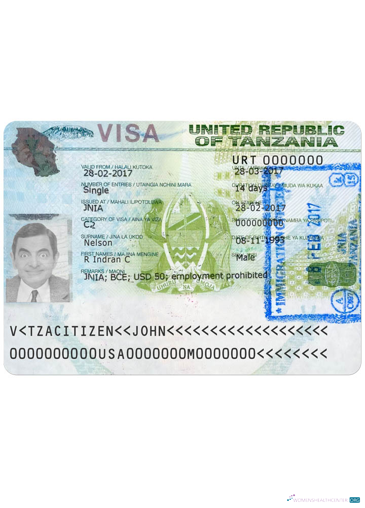 Modifiable Télécharger Tanzanie Voyage Visa Version 2 Photoshop Modèle