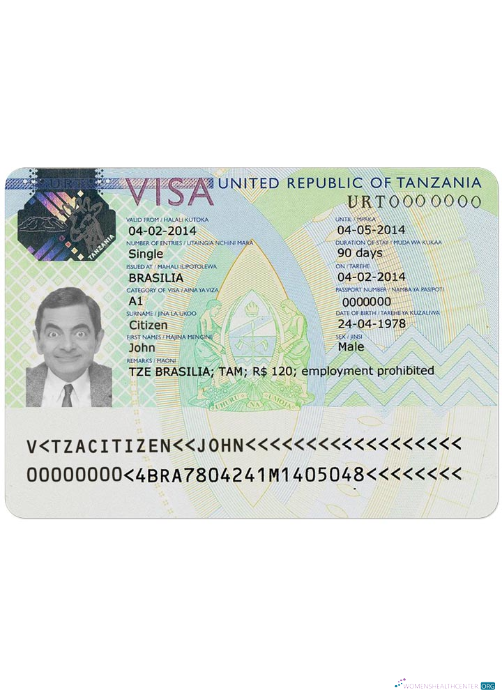 Modifiable Télécharger Tanzanie Visa Photoshop Modèle